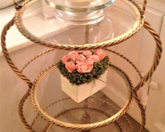 Gold metal & glass 3-tier shelf