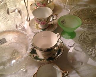 Variety of cups & saucers