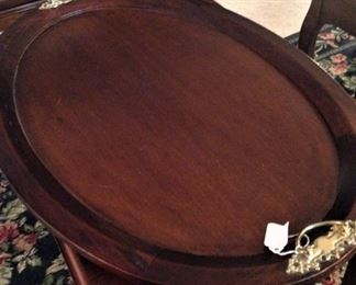 Oval wooden tray