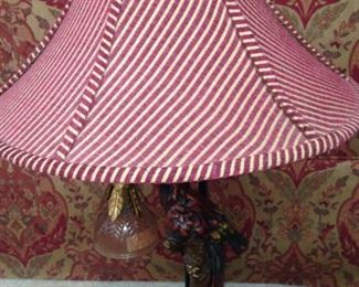 Red & gold shaded lamp