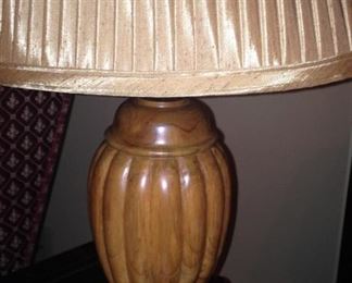 Urn shape lamp with pleated shade