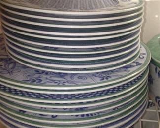 Blue & white dishes with varied patterns