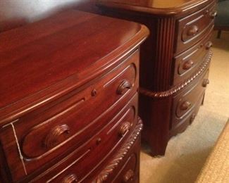 Pair of matching 3-drawer nightstands
