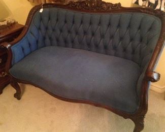 Antique blue settee