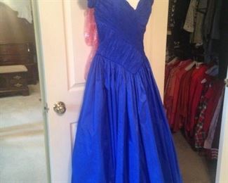 Brilliant blue evening wear