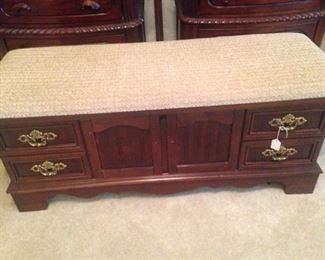 Cedar chest with padded top