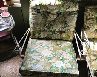 Wrought iron chair & chaise