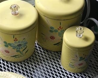 1950' metal canister set