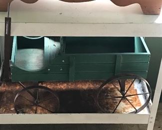 Miniature wooden wagon