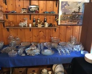 Lots if glassware & even more birdhouses