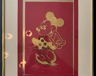 Disney Minnie 14kt gold plate numbered picture.