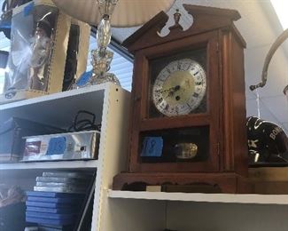 NICE OLD CLOCK & CRYSTAL LAMP 