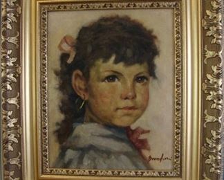 Lot 116 - Oil on Canvas, Jeanne Brandsma, Portret of Marleentje Brandsma 15.5"W x 17.5"H Framed
