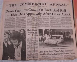Lot 122 - Collection of Original Newspapers Covering the Life and Death of Elvis Presley, 1977
