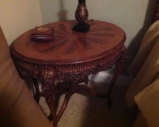 French Renaissance Style Table With Wood Carved Design 