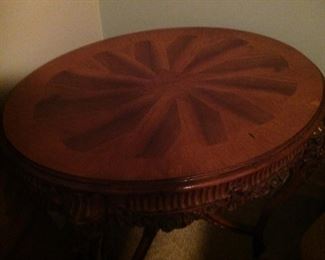 French Renaissance Style Table With Wood Carved Design 
