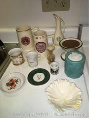 Assortment Of College Mugs, Decorative Items