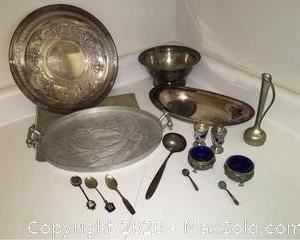 Silver Plate, Hammered Aluminum