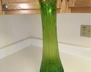 Large Vintage 60s Green Swung Vase,