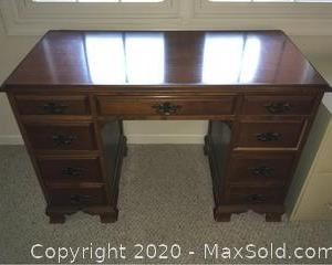 Vintage Knee Hole Desk, Solid Wood, by Maddox of Jamestown