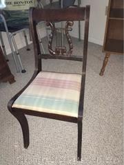Vintage wood Lyre Back Chair.