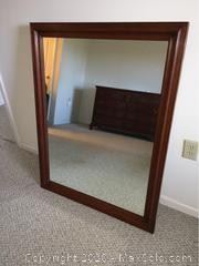 Large Wood Framed Wall Mirror