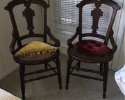 2 Antique Eastlake Cane Seat Side Chairs