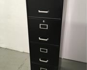 Four drawer black filing cabinet