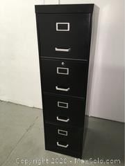 Four drawer black filing cabinet