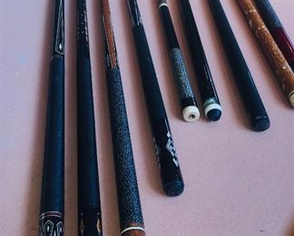 a large collection of custom cues