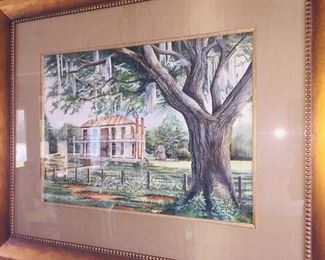 original painting by S. Castille of the Oakbourne Plantation  of Oakbourne Country Club fame