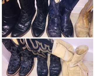 lady's and men's cowboy boots