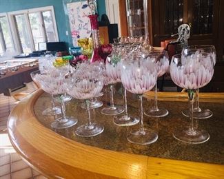 hand painted Hand blown Venetian stemware