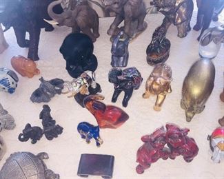 miniature elephant collection made from every material imaginable