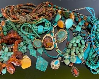 Amber, Turquoise & Silver...Mostly Native American