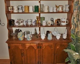 Vintage hutch with stein collection
