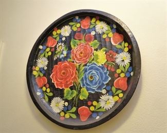 Painted wooden tray