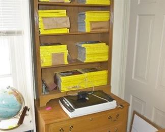 Maple shelving with National Geographic magazines