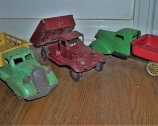 Wyandotte Toys and Girard tin toy trucks
