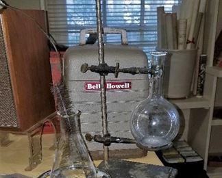 Laboratory beakers and test equipment