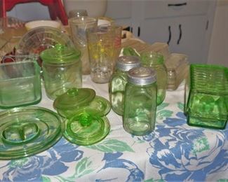 Green depression glass