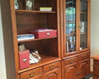 Office or study wall unit with plenty of storage .