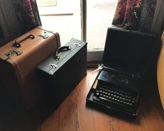 Vintage Corona Typewriter, Stetson Luggage
