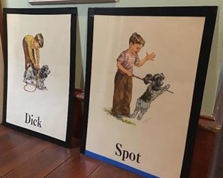 Vintage Dick and Jane Posters as well as readers
