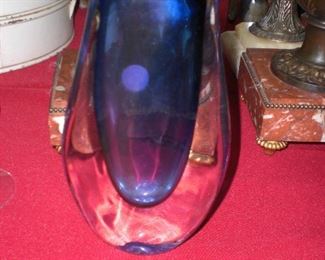 8" Murano Sommerso art glass vase