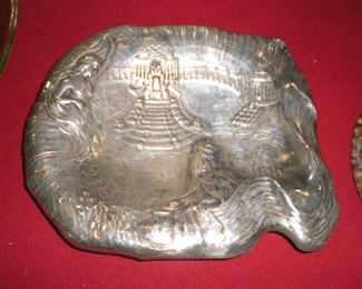 1904 worlds fair & Veiled Prophet silver plate relief tray of the Cascades