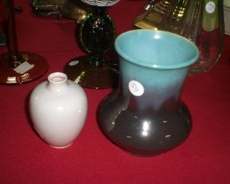 Rookwood pottery 4" 6317F vase dated 1938 & 6" 6372 vase dated 1933