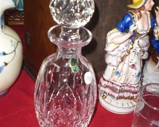 Waterford decanter with label