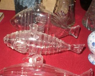 Venetian crystal fish vases