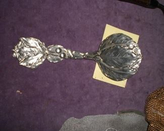 Ernst Dragsted Danish foliate pewter spoon